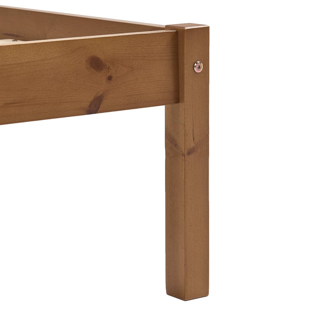 Cadre de lit sans matelas marron miel pin massif 160x200 cm - XIOS