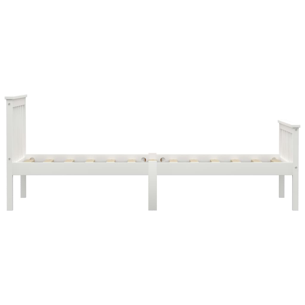 Cadre de lit sans matelas blanc bois de pin massif 100x200 cm - XIOS