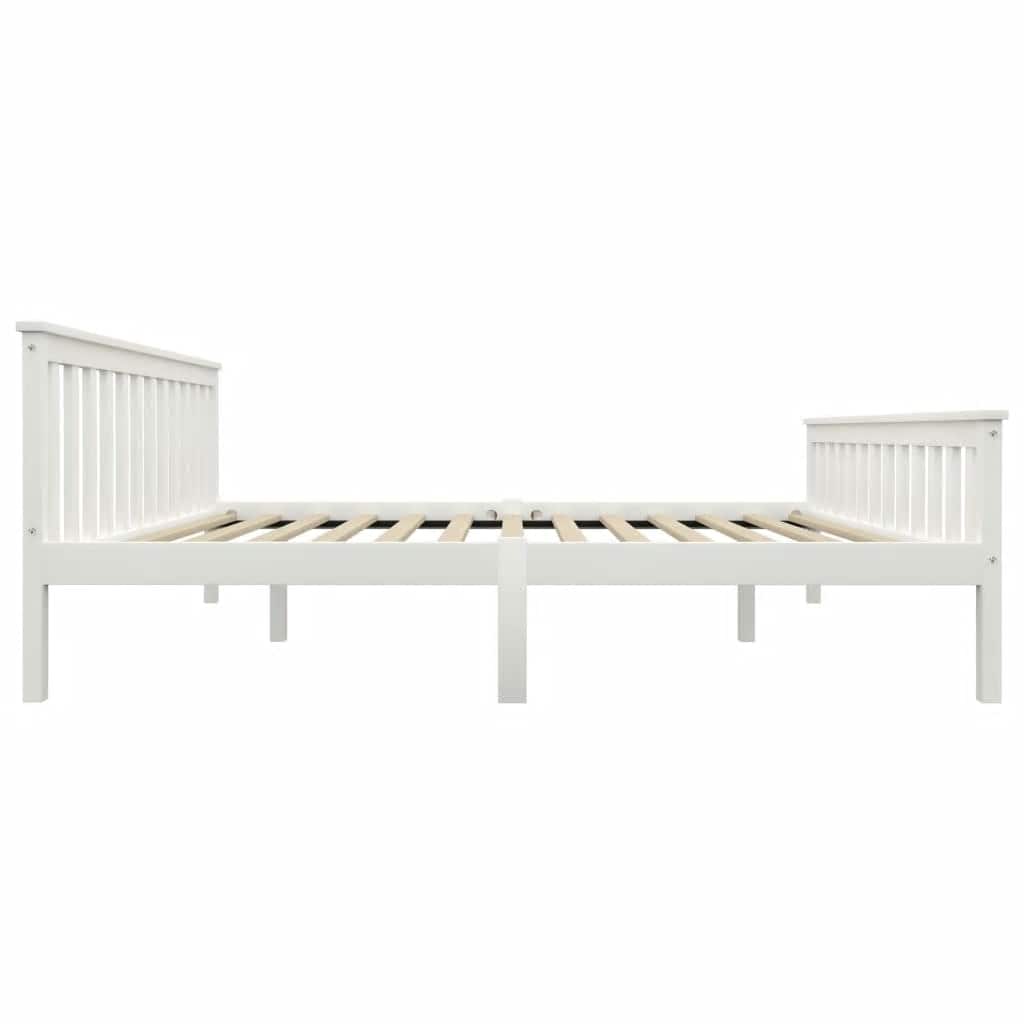 Cadre de lit sans matelas blanc bois de pin massif 160x200 cm - XIOS