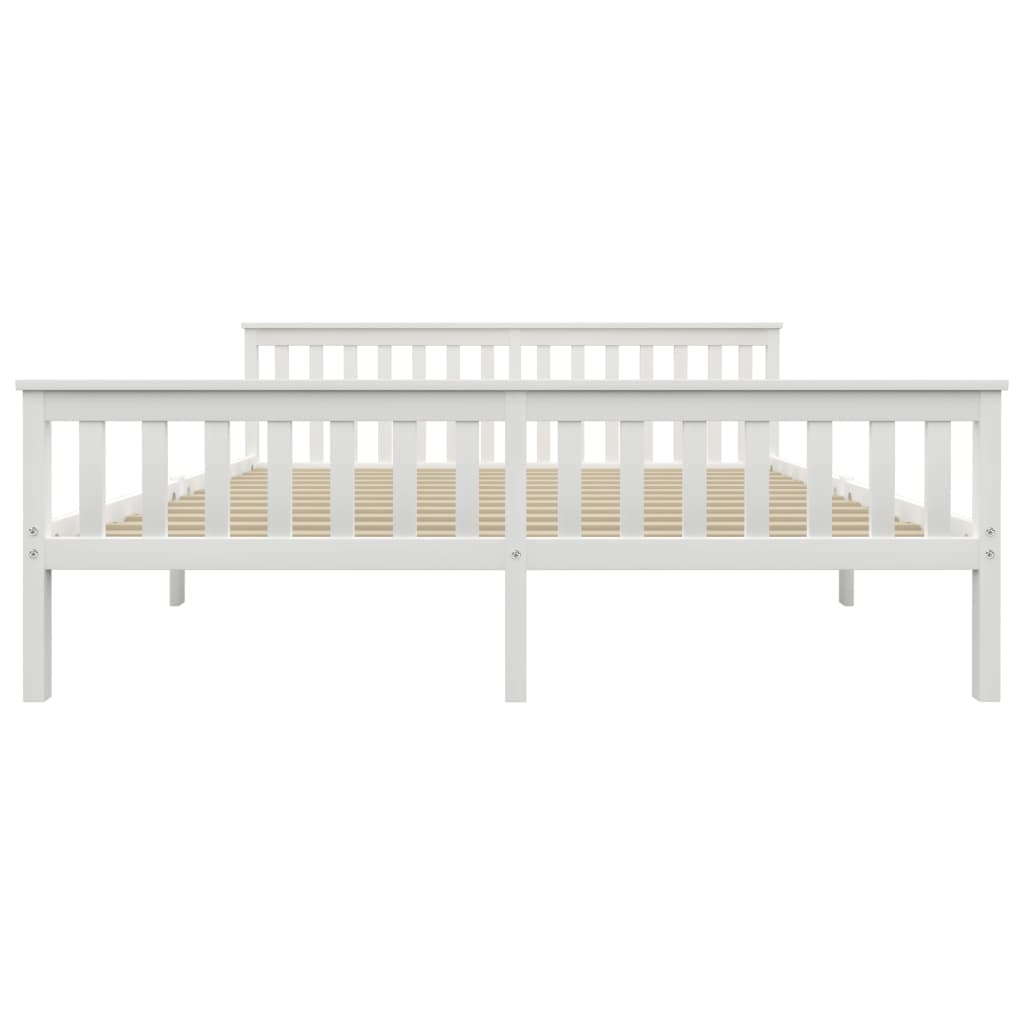 Cadre de lit sans matelas blanc bois massif de pin 180x200 cm - XIOS