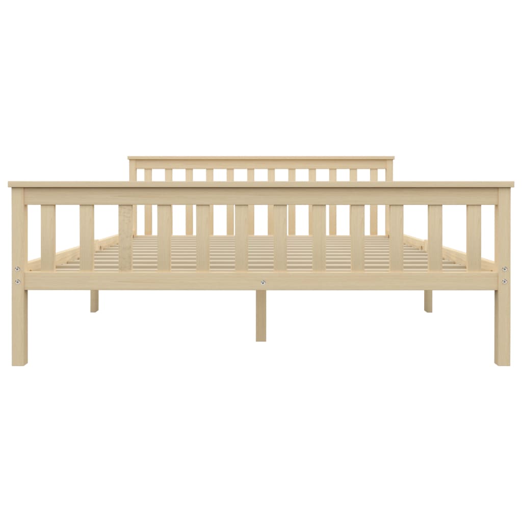 Cadre de lit sans matelas naturel bois massif de pin 160x200 cm - XIOS