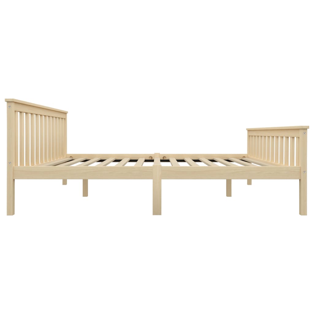 Cadre de lit sans matelas naturel bois massif de pin 160x200 cm - XIOS