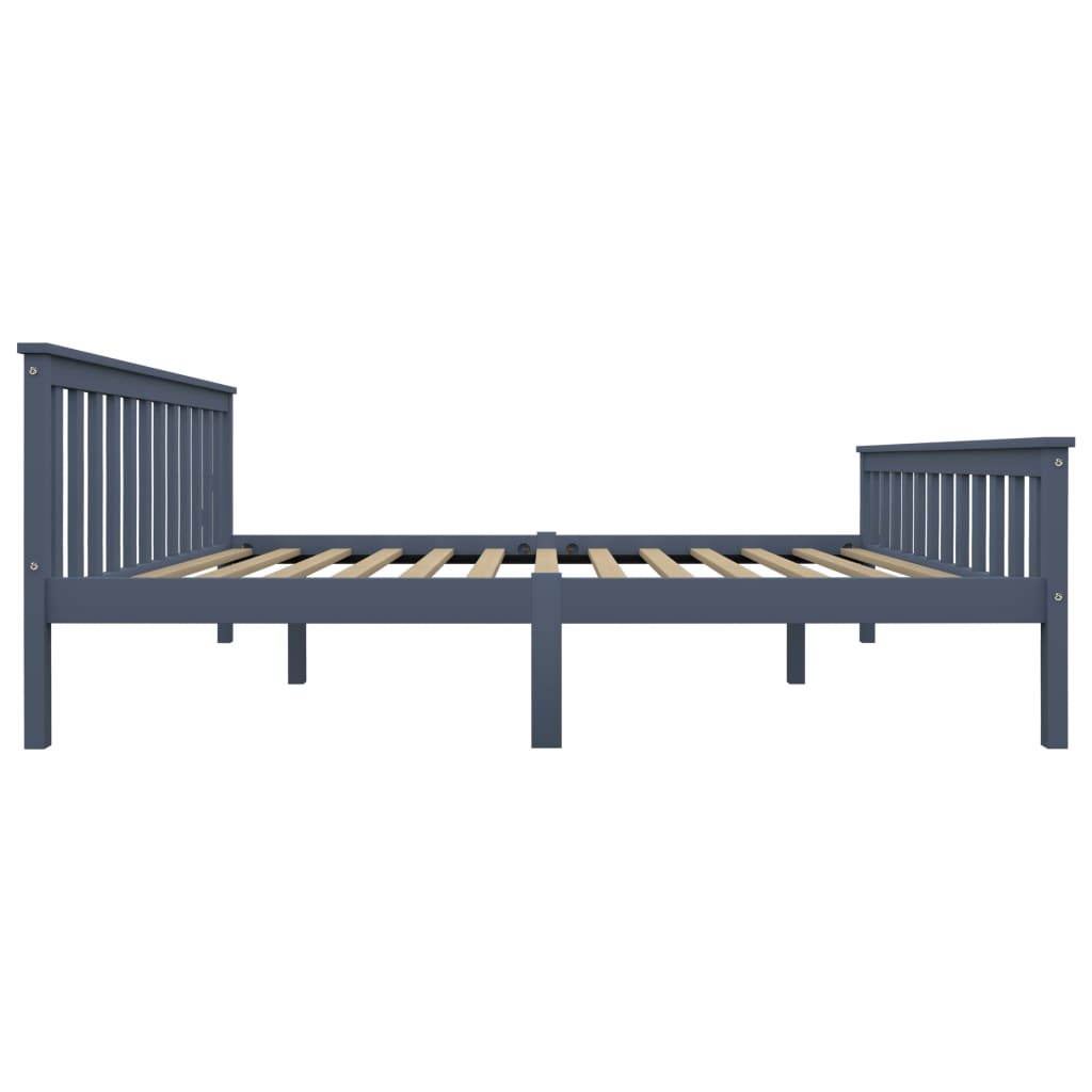 Cadre de lit sans matelas gris bois massif de pin 160x200 cm - XIOS