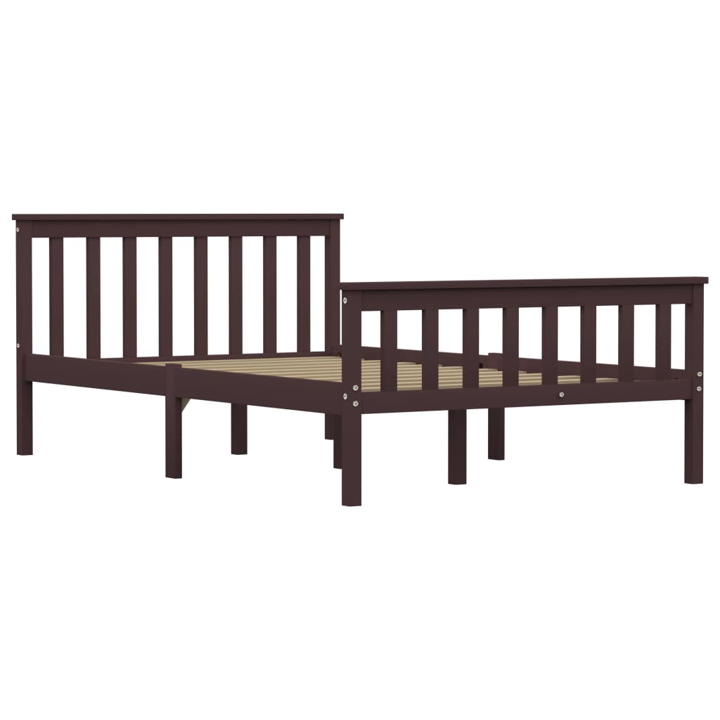 Cadre de lit sans matelas marron foncé pin massif 120x200 cm - XIOS