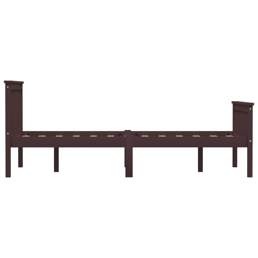 Cadre de lit sans matelas marron foncé pin massif 120x200 cm - XIOS