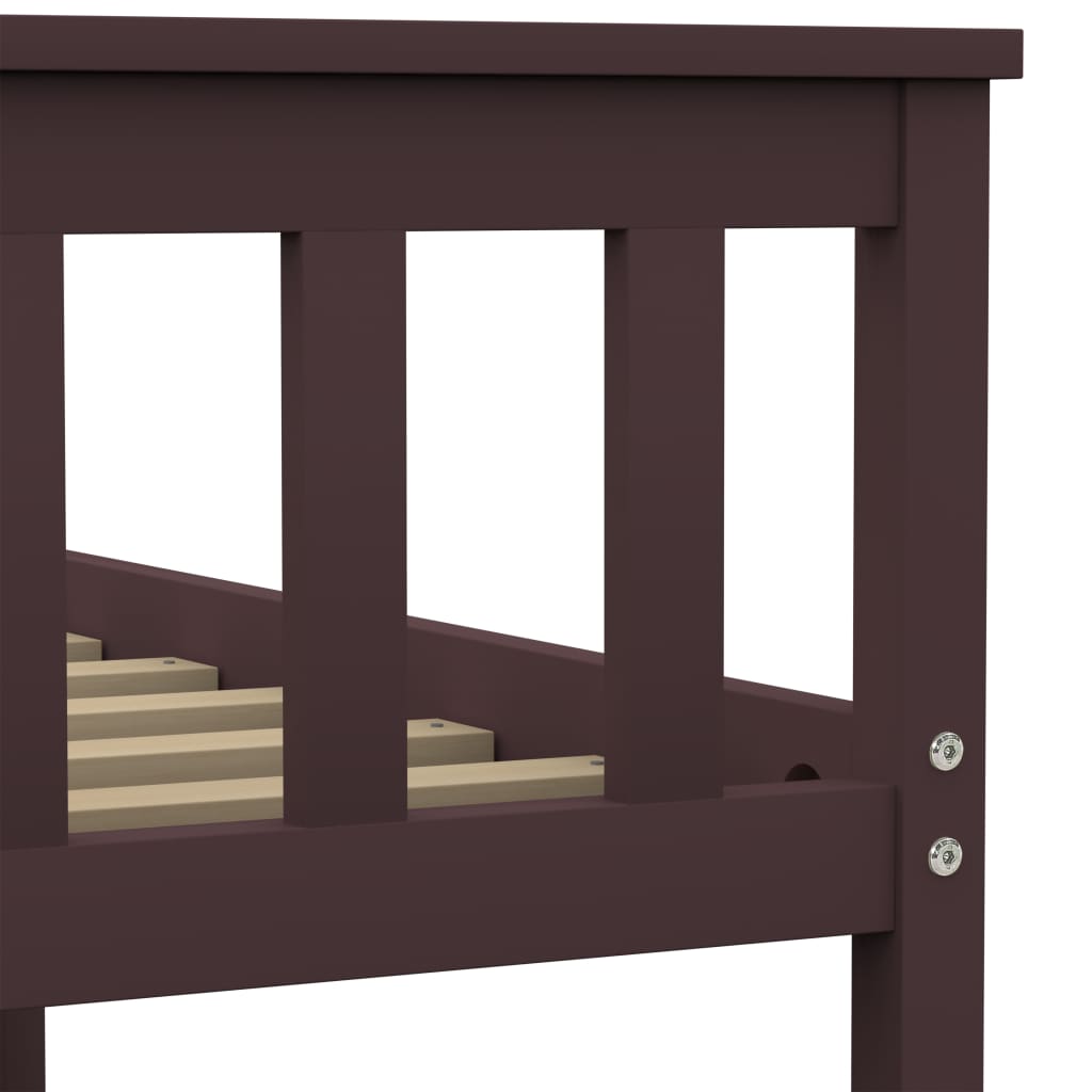 Cadre de lit sans matelas marron foncé pin massif 120x200 cm - XIOS