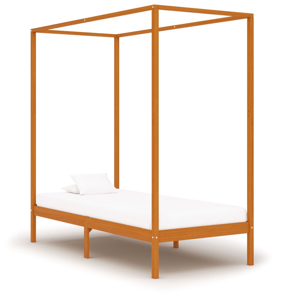 Cadre de lit à baldaquin sans matelas bois massif 100x200 cm - XIOS