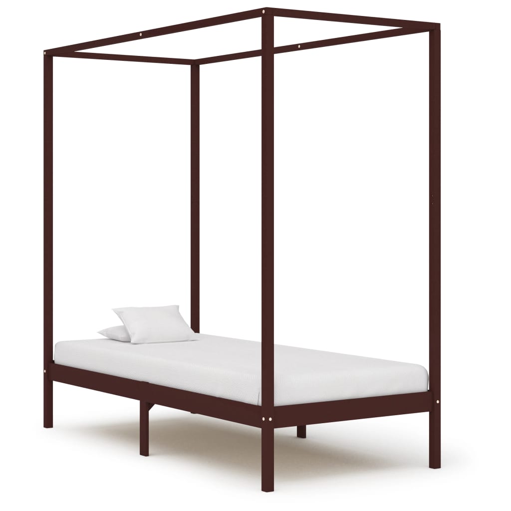 Cadre de lit à baldaquin sans matelas bois massif 100x200 cm - XIOS