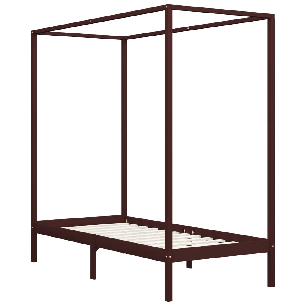 Cadre de lit à baldaquin sans matelas bois massif 100x200 cm - XIOS
