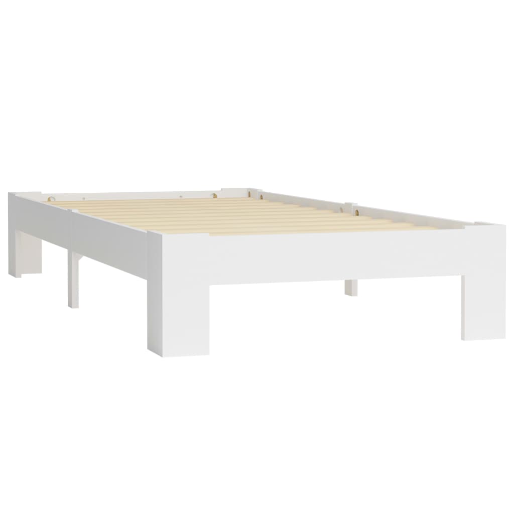 Cadre de lit sans matelas blanc bois de pin massif 90x200 cm - XIOS