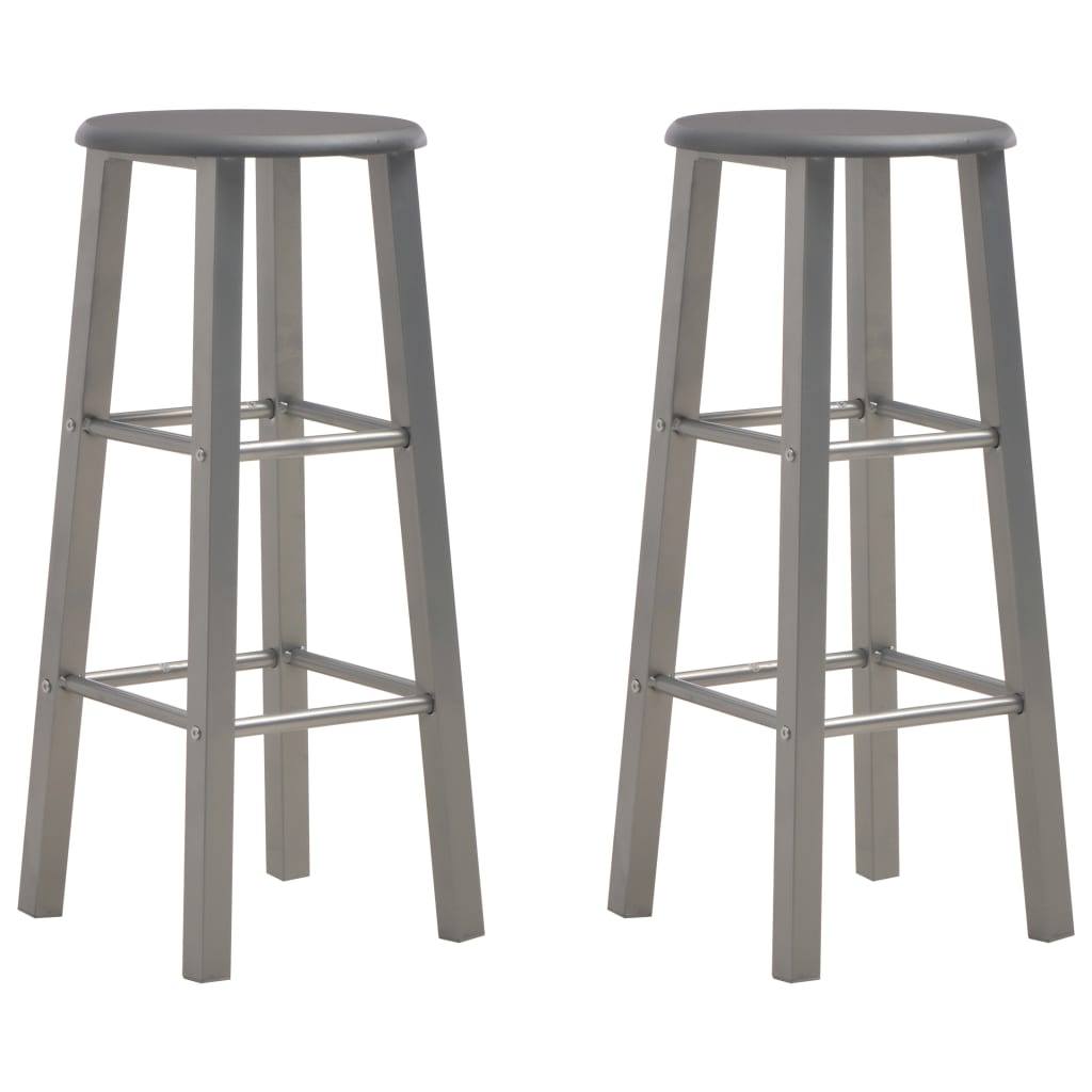 Tabourets de bar lot de 2 anthracite MDF - XIOS