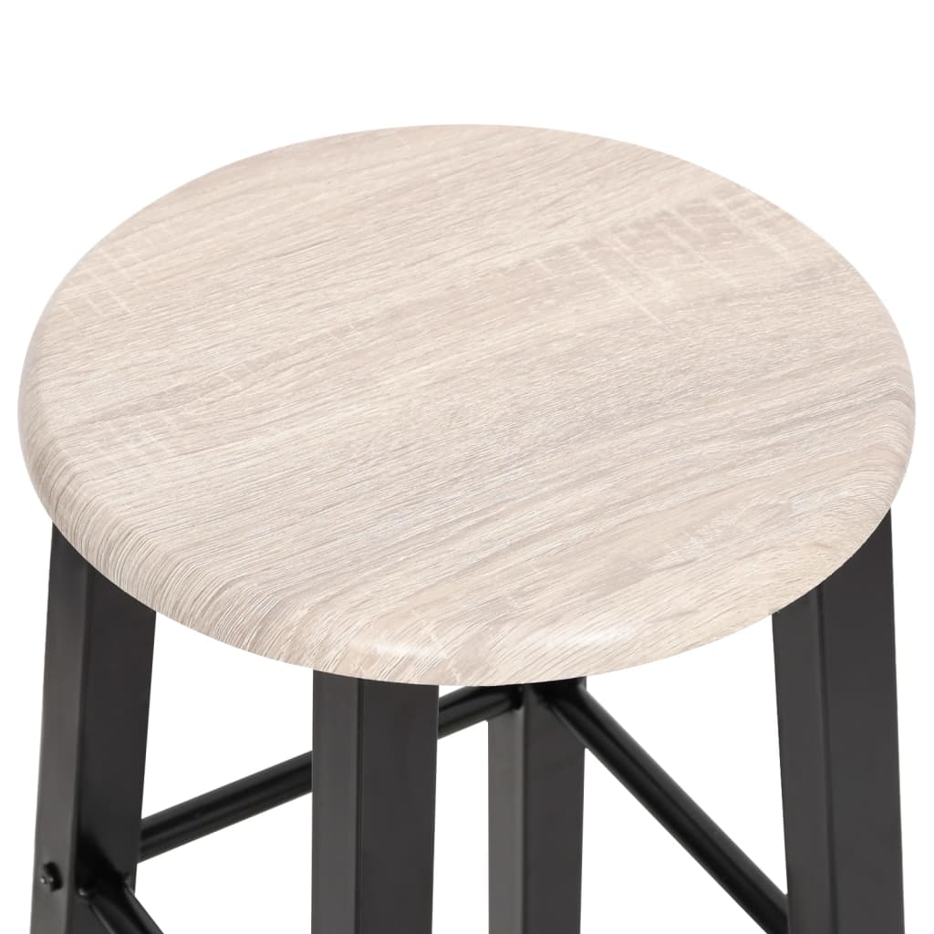 Tabourets de bar lot de 2 noir MDF - XIOS
