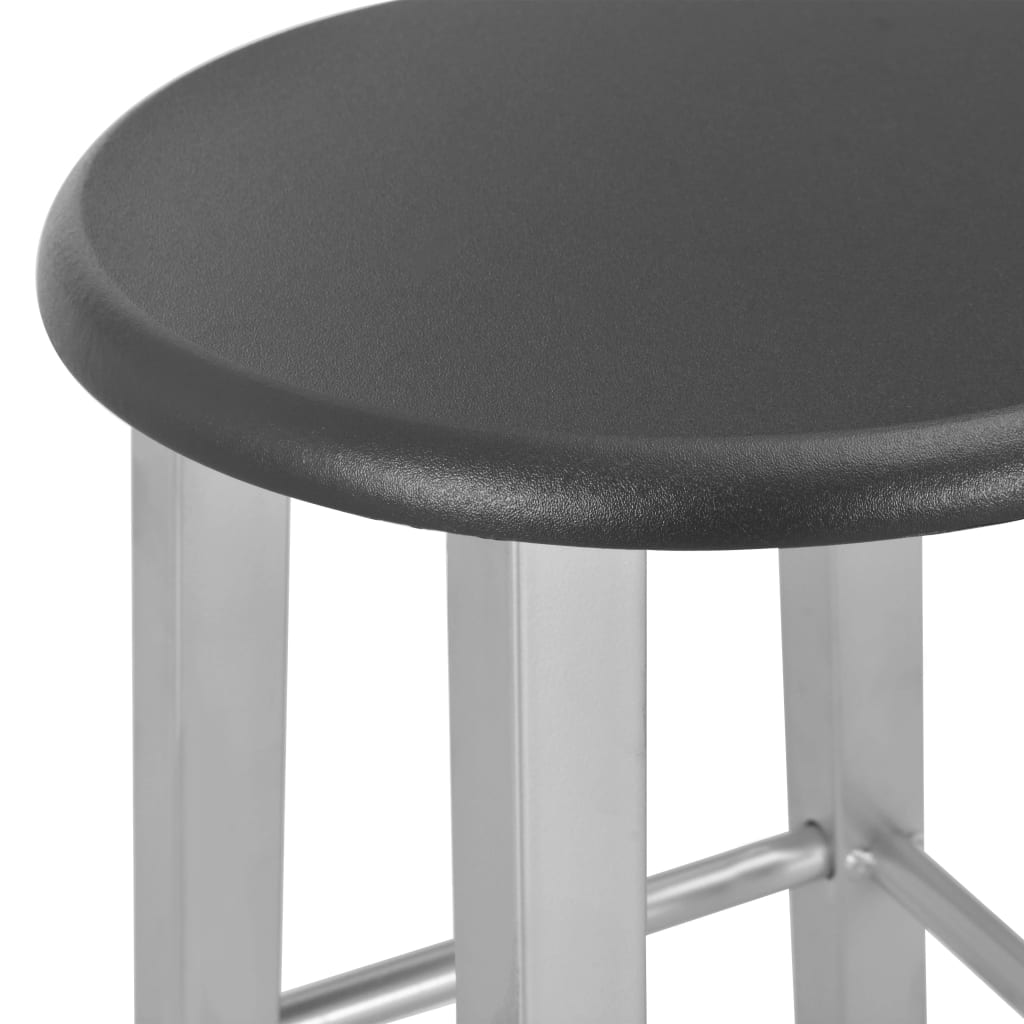 Ensemble de bar 3 pcs Bois et acier Noir - XIOS