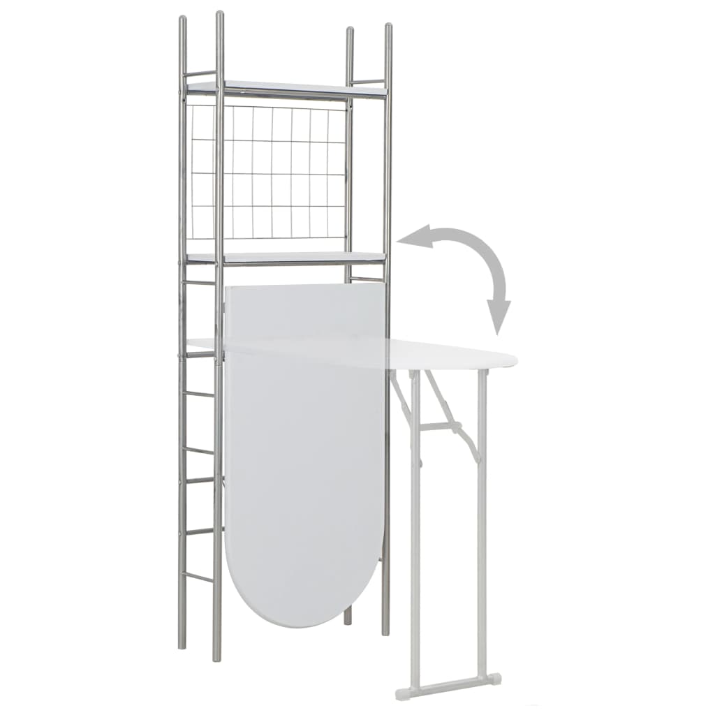 Ensemble à dîner pliant 3 pcs et étagère de rangement MDF acier - XIOS