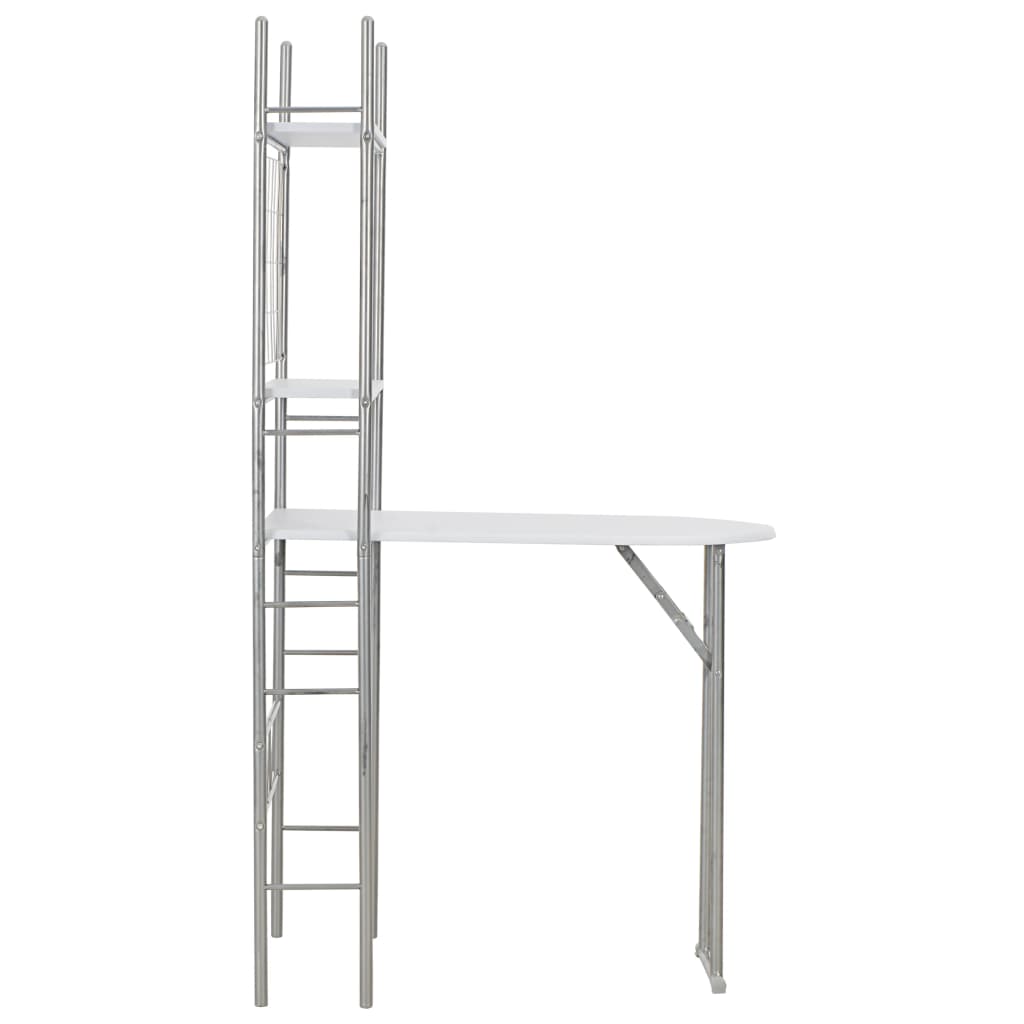 Ensemble à dîner pliant 3 pcs et étagère de rangement MDF acier - XIOS