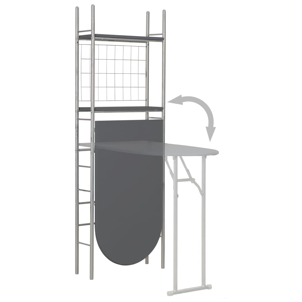 Ensemble à dîner pliant 3 pcs et étagère de rangement MDF acier - XIOS
