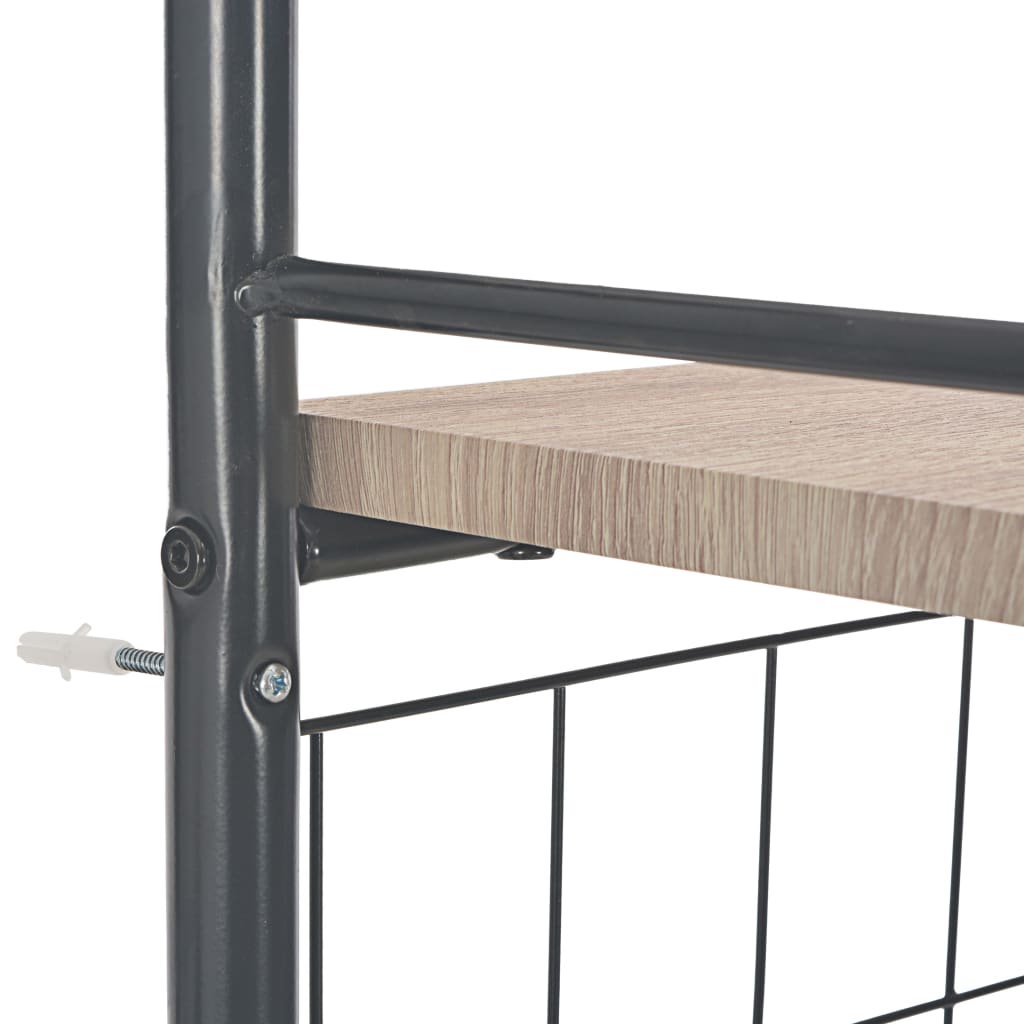 Ensemble à dîner pliant 3 pcs et étagère de rangement MDF acier - XIOS