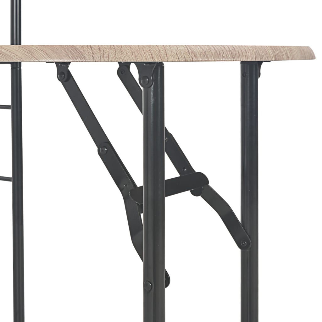 Ensemble à dîner pliant 3 pcs et étagère de rangement MDF acier - XIOS