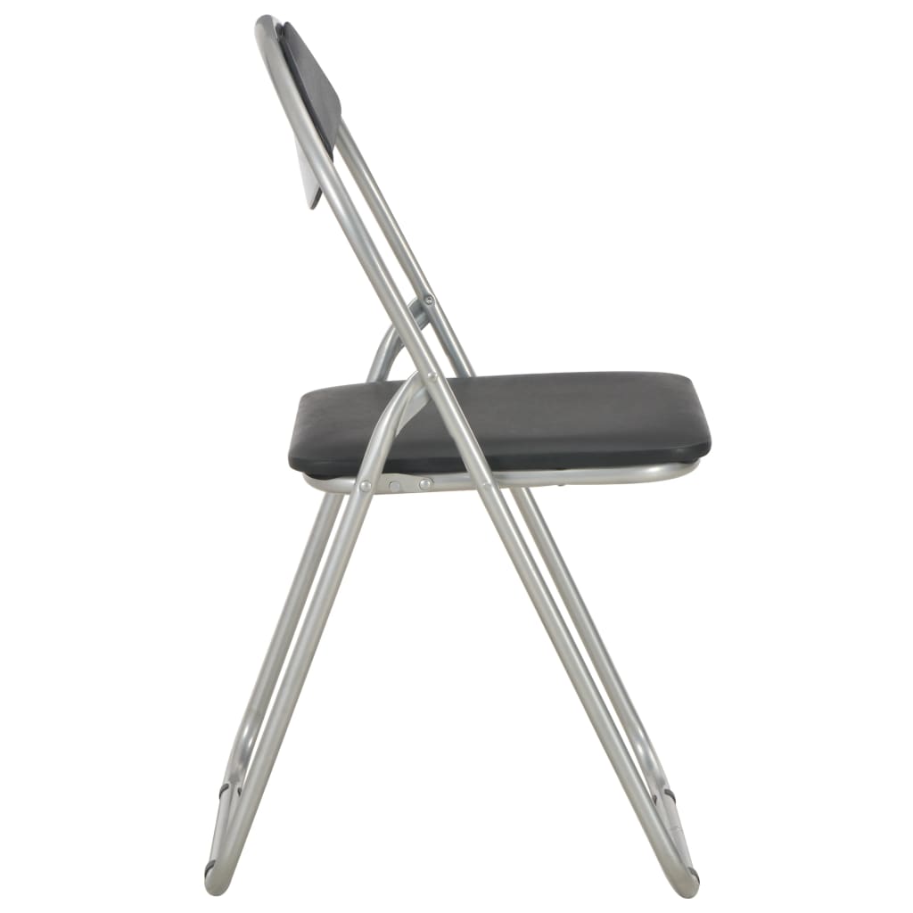Chaises pliantes à manger lot de 2 noir similicuir - XIOS