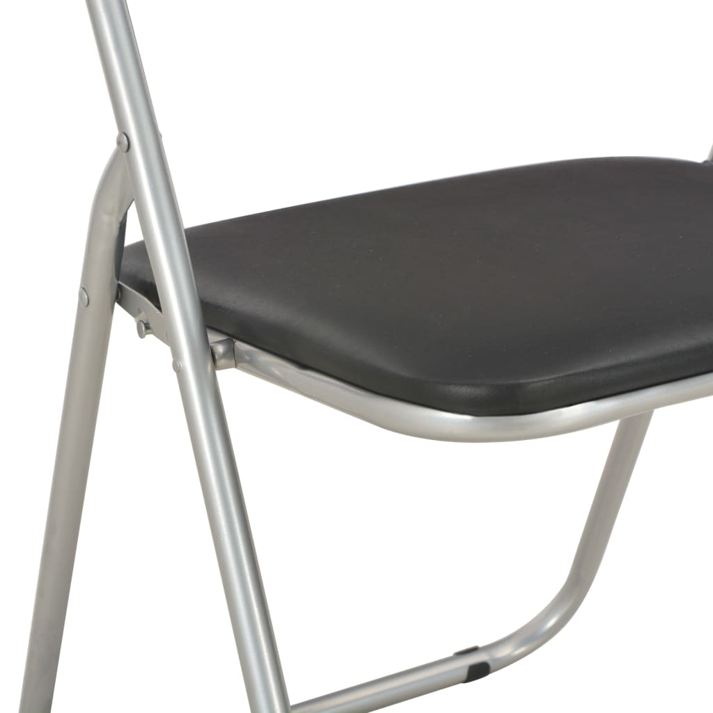 Chaises pliantes à manger lot de 2 noir similicuir - XIOS