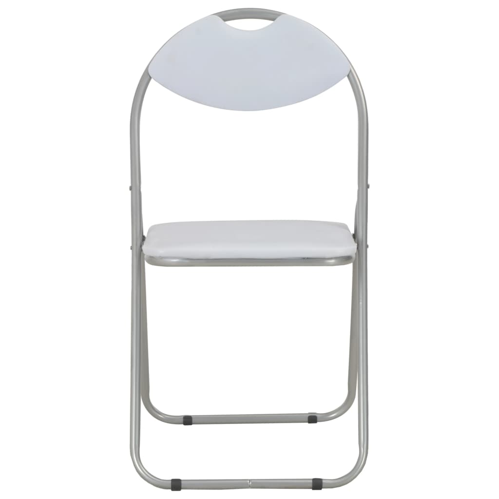 Chaises pliantes à manger lot de 6 blanc similicuir - XIOS