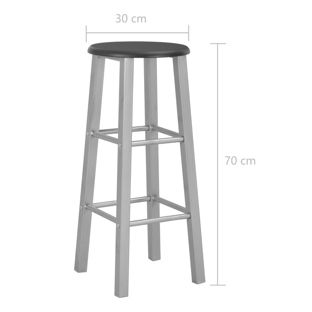 Tabourets de bar lot de 2 argenté MDF - XIOS