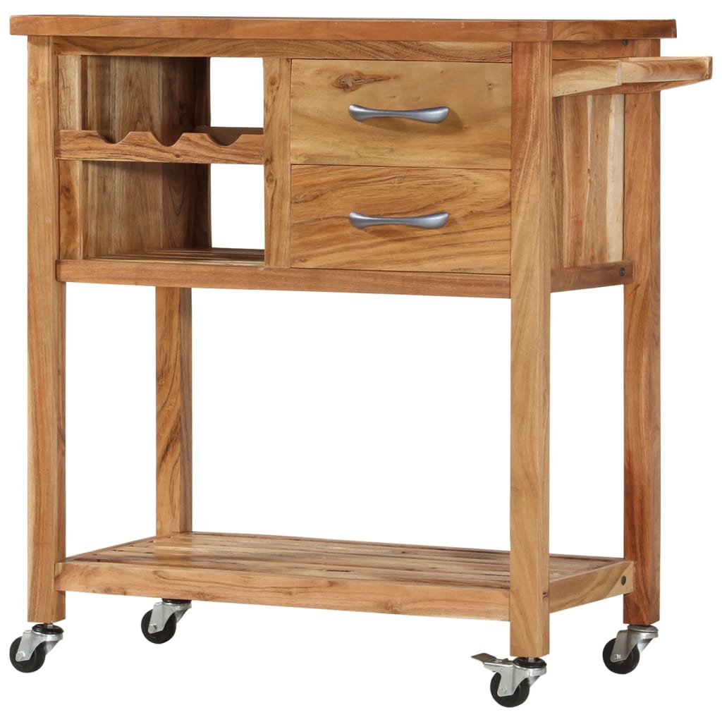 Chariot de cuisine 80x45x91 cm Bois d'acacia massif