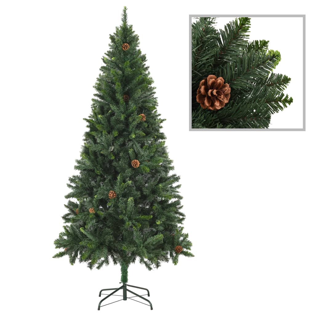 Sapin de Noël artificiel avec pommes de pin Vert 180 cm