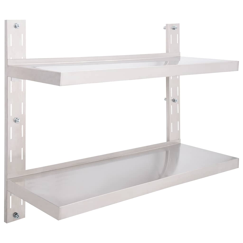 Étagère murale à 2 niveaux Acier inoxydable 100x30 cm - XIOS
