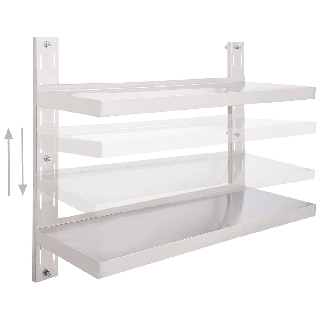 Étagère murale à 2 niveaux Acier inoxydable 100x30 cm - XIOS