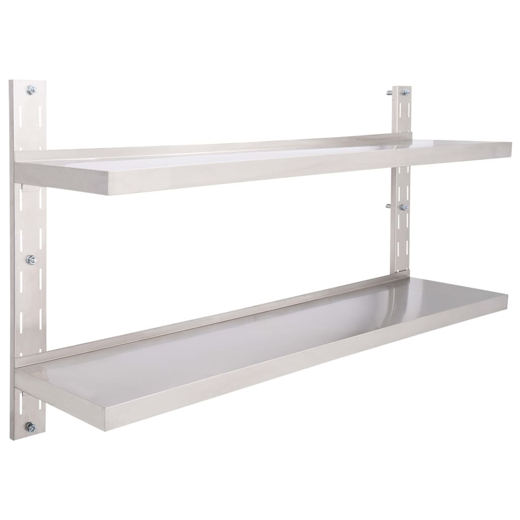 Étagère murale à 2 niveaux Acier inoxydable 150x30 cm - XIOS