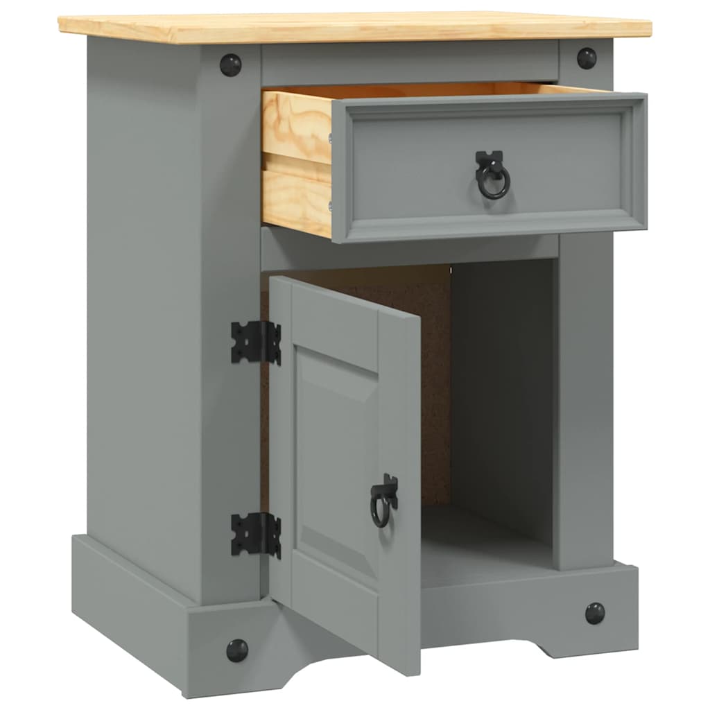 Table de chevet Gamme Corona pin mexicain Gris 53x39x67 cm - XIOS