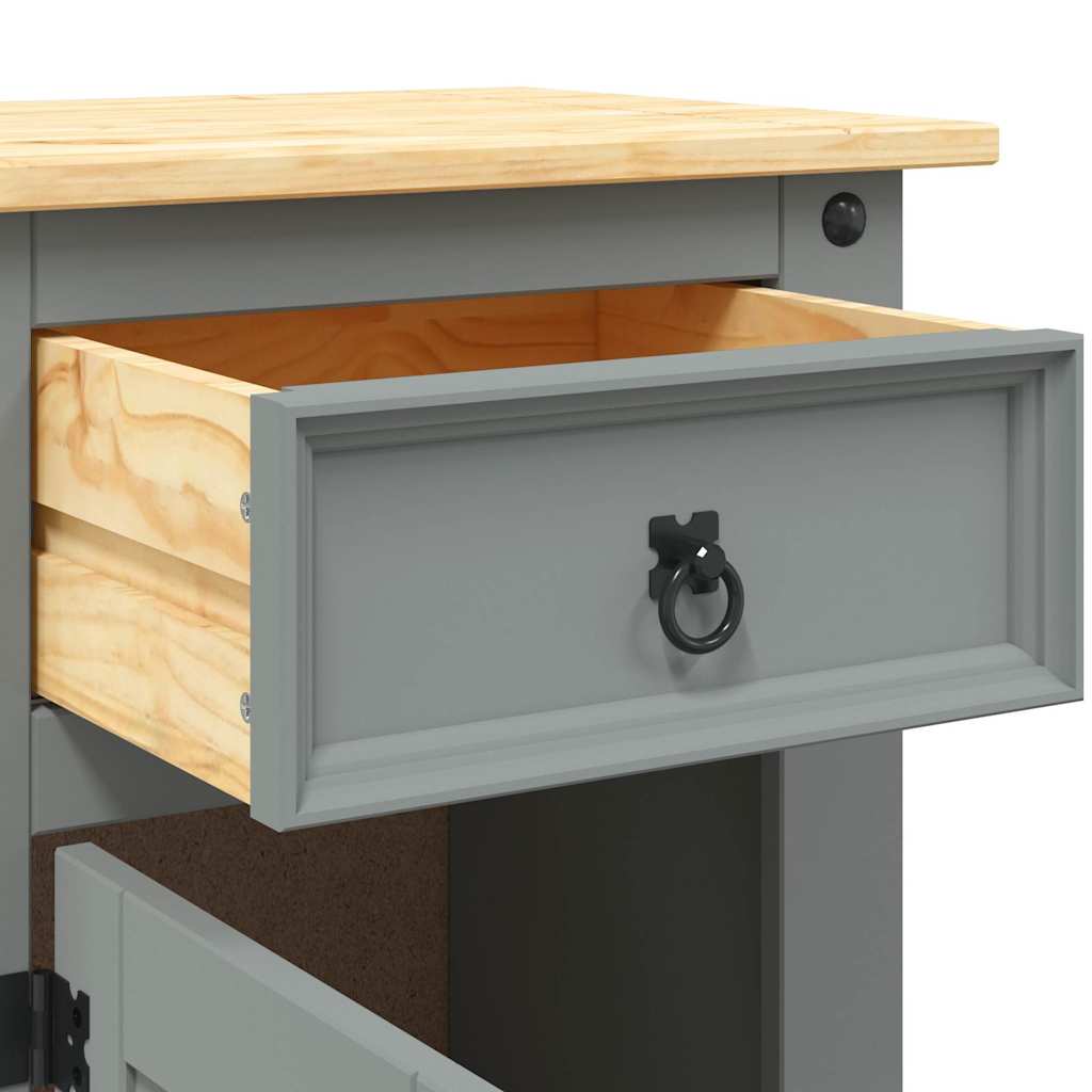 Table de chevet Gamme Corona pin mexicain Gris 53x39x67 cm - XIOS