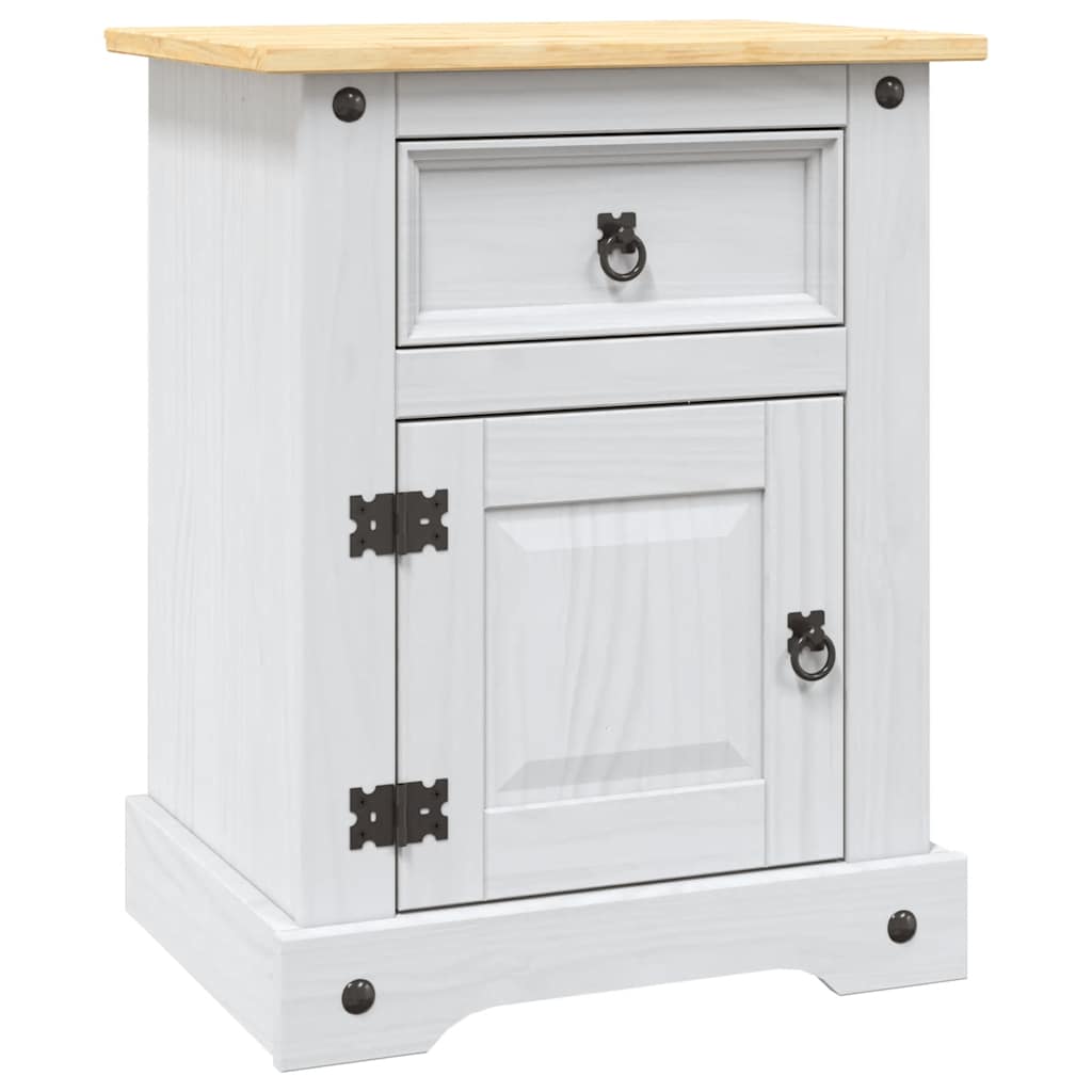 Table de chevet Gamme Corona pin mexicain Blanc 53x39x67 cm - XIOS