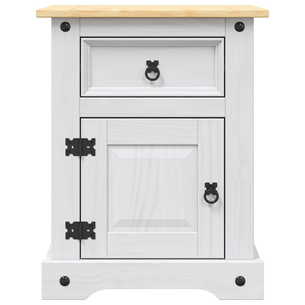 Table de chevet Gamme Corona pin mexicain Blanc 53x39x67 cm - XIOS