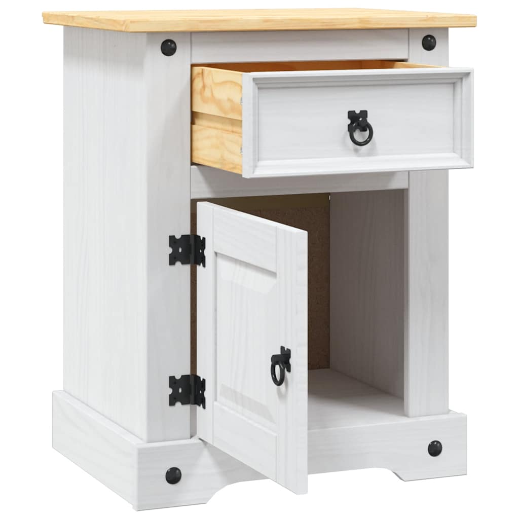 Table de chevet Gamme Corona pin mexicain Blanc 53x39x67 cm - XIOS