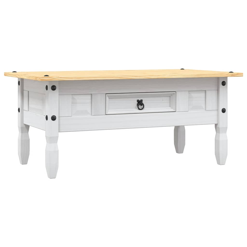Table basse Pin mexicain Gamme Corona Blanc 100x55x44 cm - XIOS