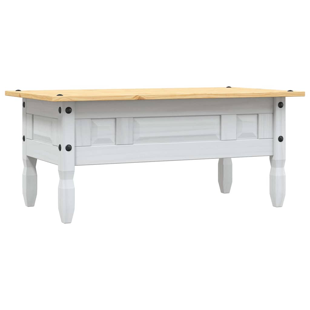 Table basse Pin mexicain Gamme Corona Blanc 100x55x44 cm - XIOS