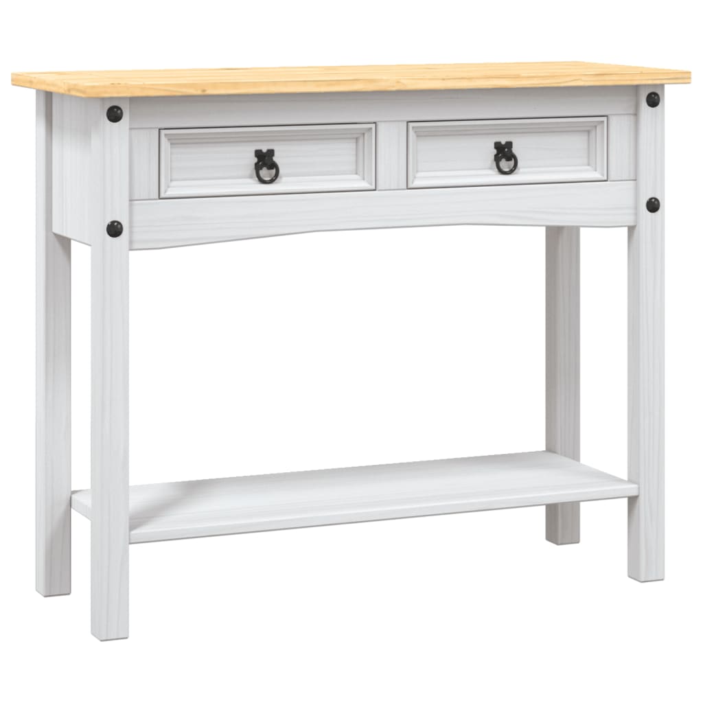 Table console Gamme Corona Pin mexicain Blanc 90x34,5x73 cm - XIOS