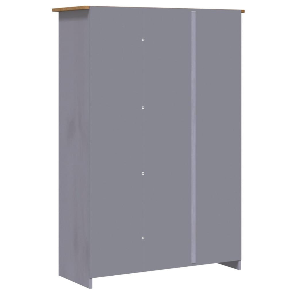 Garde-robe 3 portes Gris 118x50x171,5 cm Pin Assortiment Panama - XIOS