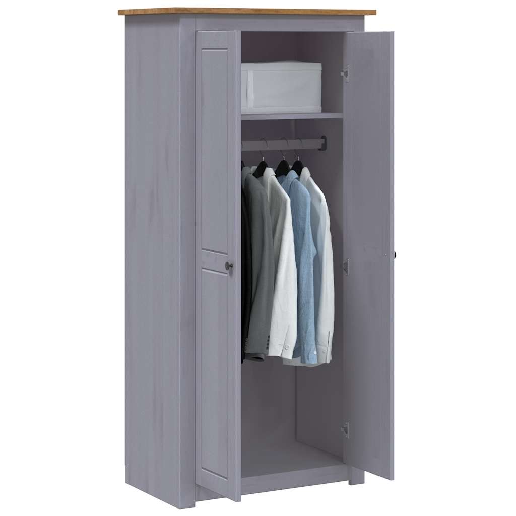 Garde-robe Gris 80x50x171,5 cm Pin massif Assortiment Panama - XIOS