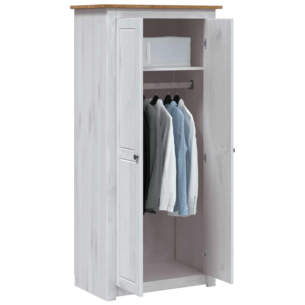 Garde-robe Blanc 80x50x171,5 cm Pin massif Assortiment Panama - XIOS