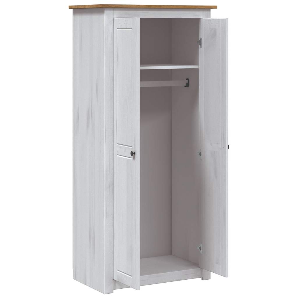 Garde-robe Blanc 80x50x171,5 cm Pin massif Assortiment Panama - XIOS