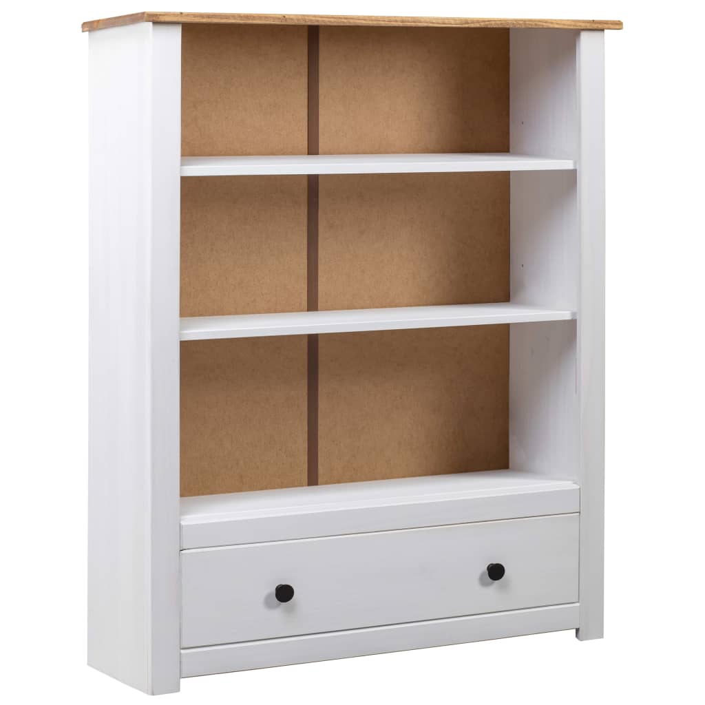 Bibliothèque Blanc 80x35x110 cm Pin massif Assortiment Panama - XIOS