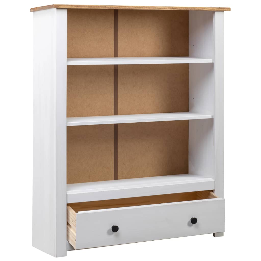 Bibliothèque Blanc 80x35x110 cm Pin massif Assortiment Panama - XIOS