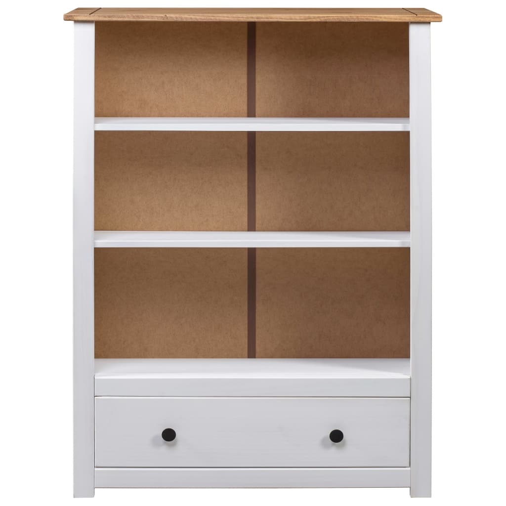 Bibliothèque Blanc 80x35x110 cm Pin massif Assortiment Panama - XIOS
