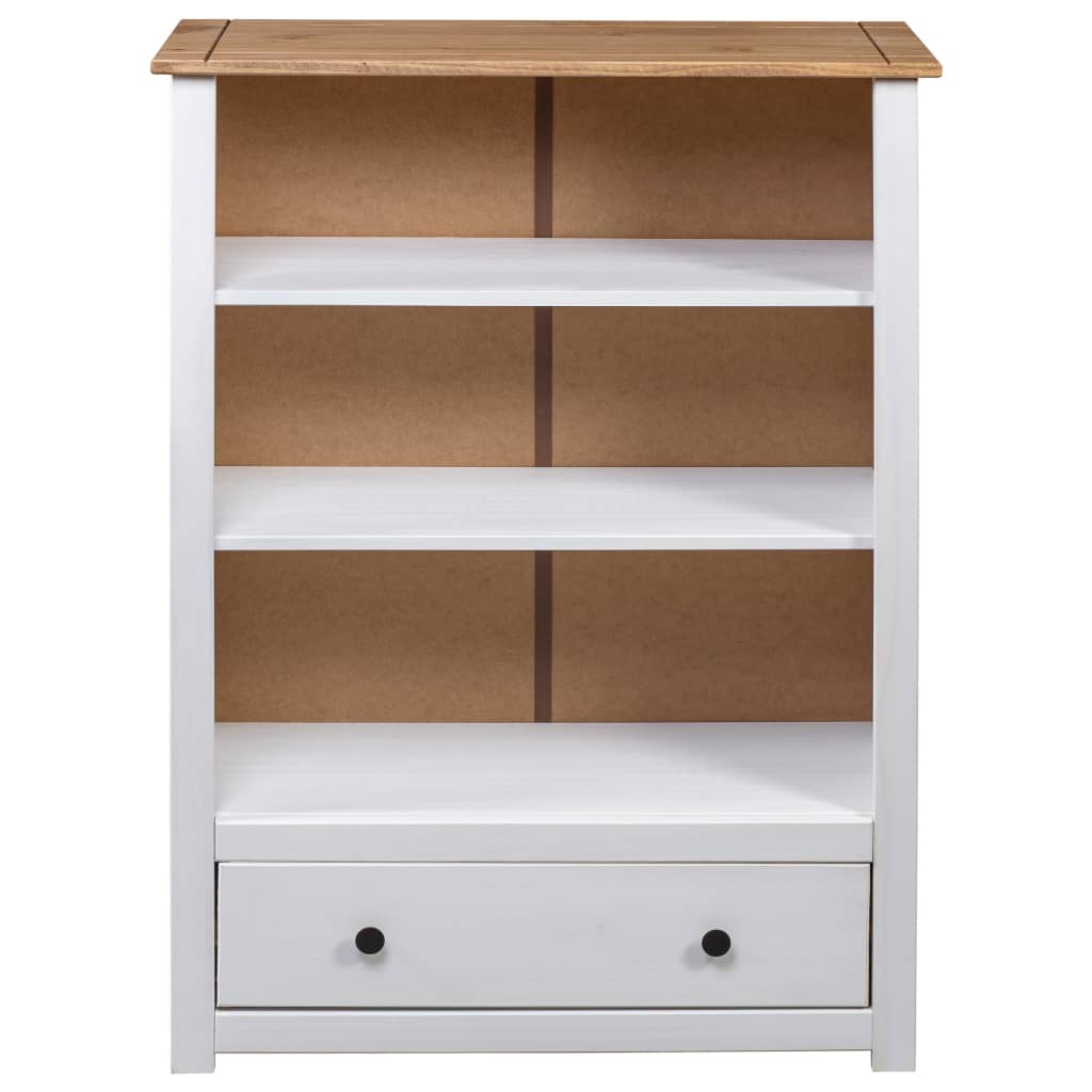 Bibliothèque Blanc 80x35x110 cm Pin massif Assortiment Panama - XIOS