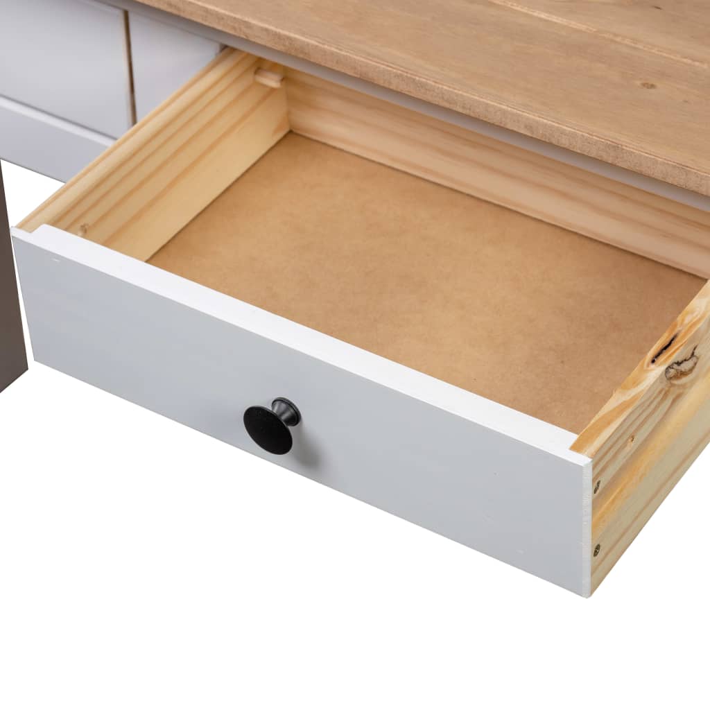 Table console Blanc 110x40x72 cm Pin solide Gamme Panama - XIOS
