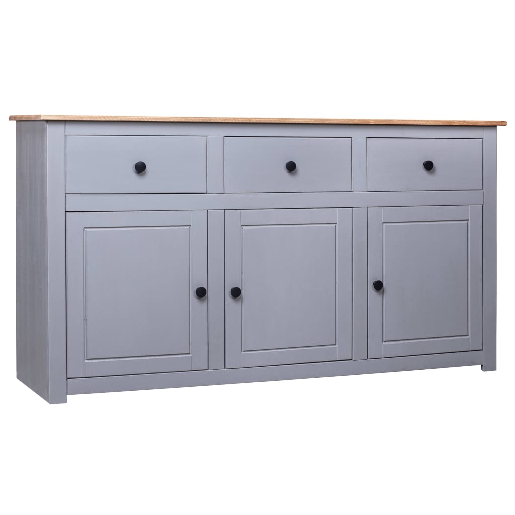 Buffet Gris 135x40x80 cm Pin solide Assortiment Panama - XIOS