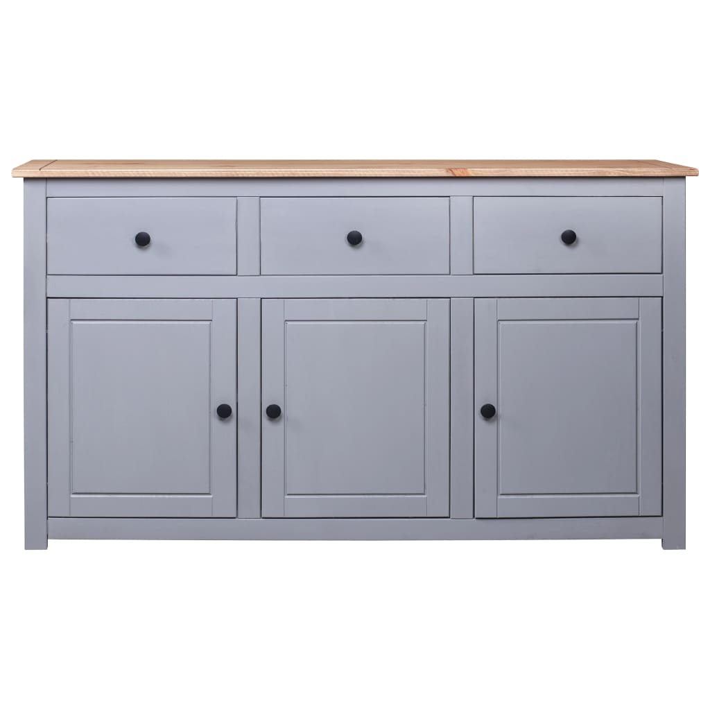 Buffet Gris 135x40x80 cm Pin solide Assortiment Panama - XIOS